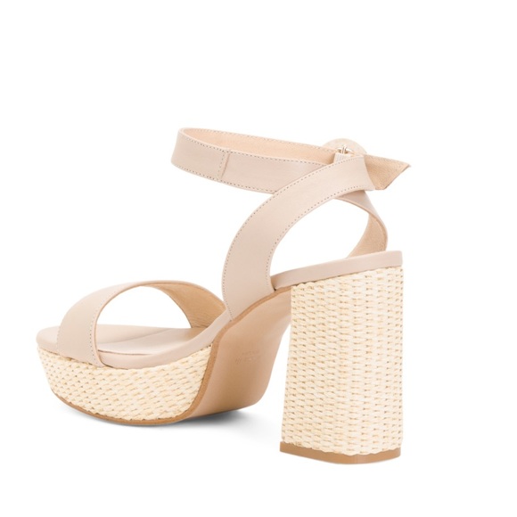 ANA PALMA Made in Spain Leather Woven Heel Sandals Ankle Strap Women EU Size 42 - Picture 4 of 7